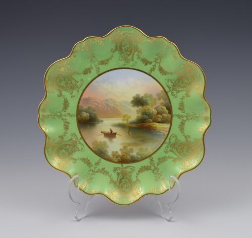 Aynsley Cabinet Dessert Plate F. Micklewright Luss Straits Loch Lomond