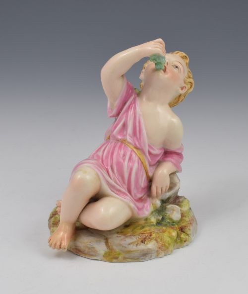 fig 1. Victorian Royal Worcester Figure Boy Feasting Eating Grapes