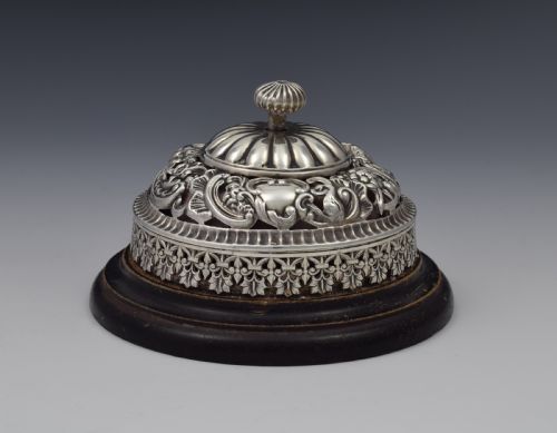 Victorian Silver Concierge Reception / Shop Counter Bell William Comyns