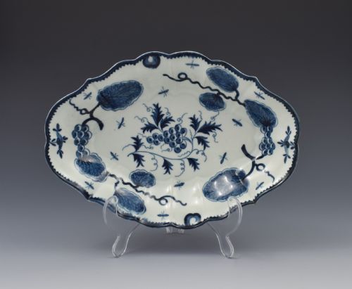 First Period Worcester Rubber Tree Plant Lozenge Dessert Dish C.1775