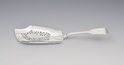 fig 1. Early Victorian Pierced Silver Fish Server Slice 1840