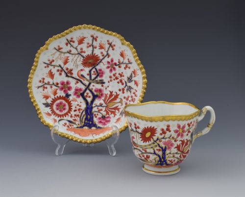 fig 1. Worcester Flight Barr & Barr Gadrooned Coffee Cup & Saucer