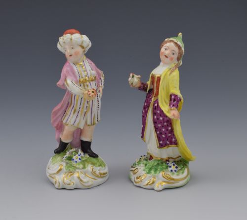 fig 1. Pair 18th Century Derby Porcelain Figures Small Turks