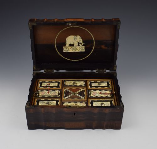 19th Century Anglo-indian Coromandel Sewing / Work Box