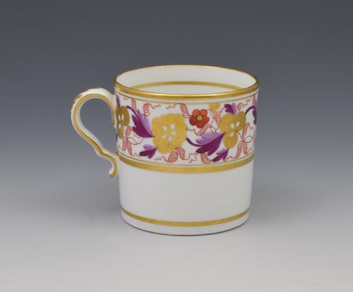 Spode Pretty Early 19thc Red & Purple Gilded Coffee Can 889
