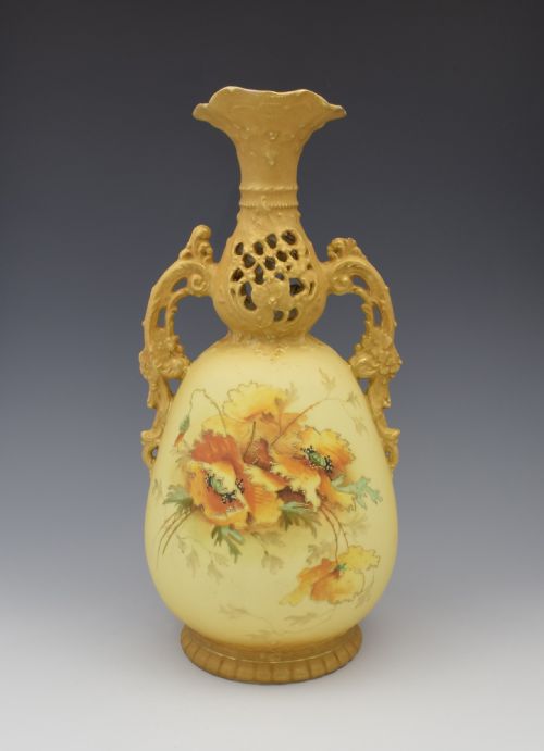 Large Art Nouveau Ernst Wahliss Blush Porcelain Vase