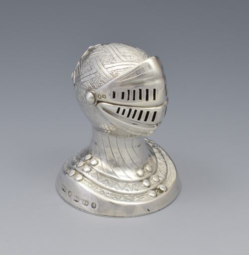 Victorian Novelty Silver Knight's Head Pepperette George Unite
