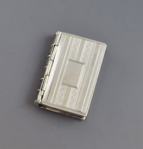 Early Victorian Silver Novelty Book Vinaigrette Edward Smith 1847