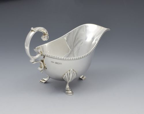 fig 1. George V Silver Sauceboat Mappin & Webb 1911 Sauce Boat