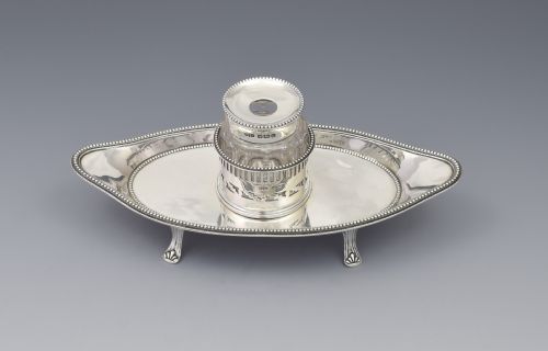 George V Single Silver Inkstand