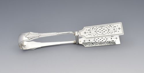 fig 1. Fine Victorian Silver Asparagus Server Tongs
