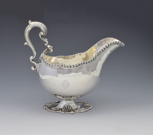 Large Georgian Silver Sauce Boat London 1766 Sauceboat George Smith II