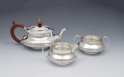 Art Deco 3 Piece Silver Tea Set Alexander Clark & Co. Ltd