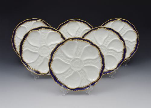 Set of 6 Victorian Coalport Oyster Plates