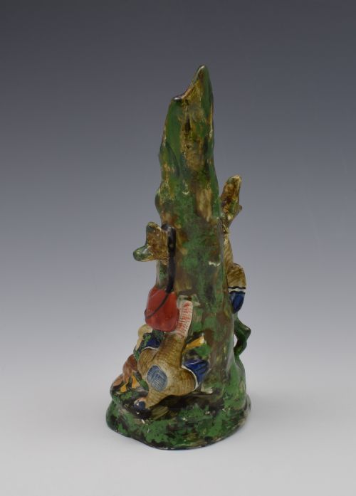 fig 1. Unusual Staffordshire Pottery Pearlware Game Spill Vase c.1820