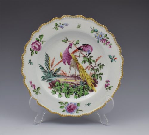 Pretty Bow Porcelain Fancy Bird Pattern Plate, C.1770