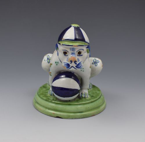 fig 1. Unusual Novelty Max Emmanuel Mosanic Pottery Dog By Desvres