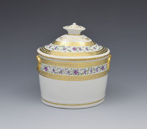 Georgian Coalport Straight Sided Lidded Sucrier C.1805