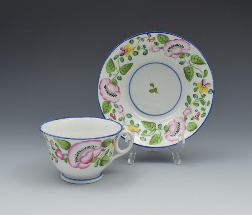 new hall tea cup saucer london shape pattern 1485 - CATEGORY: ANTIQUE CUPS - DATED REGENCY