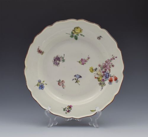 18th Century Chelsea Porcelain Floral Dessert Plate C.1755