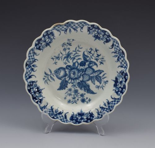 Very Small First Period Worcester Pine Cone Pattern Plate C.1775
