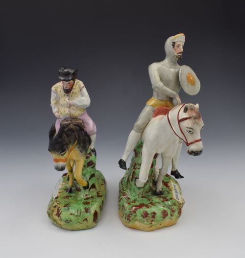 fig 1. Victorian Pair Staffordshire Figures Don Quixote & Sancho Panza