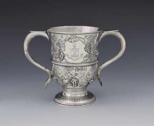 George II Silver Twin Handled Loving Cup Benjamin Cartwright I Georgian Trophy