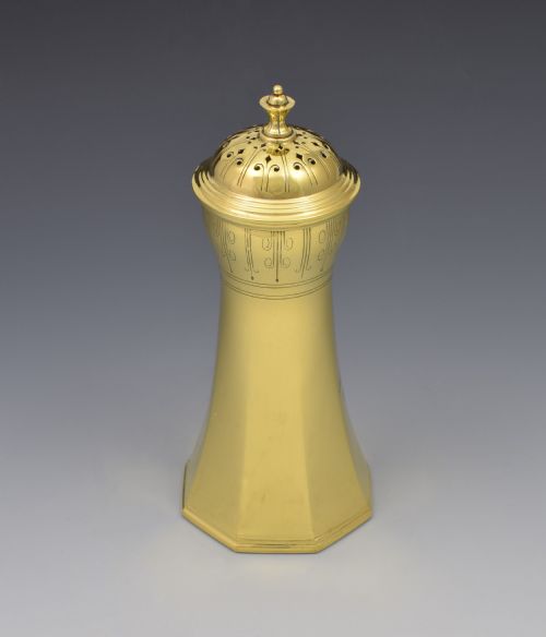 Unusual Large Silver Gilt Sugar Caster Mappin & Webb