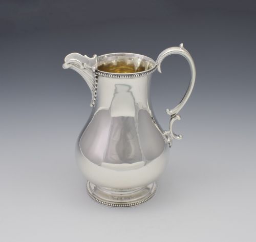 Large Victorian Silver Baluster Cream Jug Martin, Hall & Co.