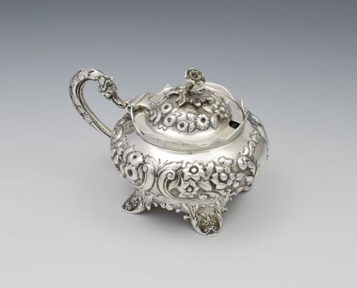 Fine Large William IV Ornate Silver Mustard Pot John, Henry & Charles Lias