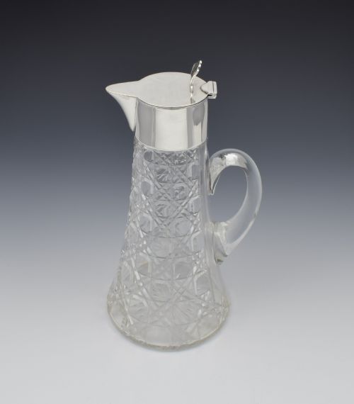 Art Deco Silver & Cut Glass Claret Jug