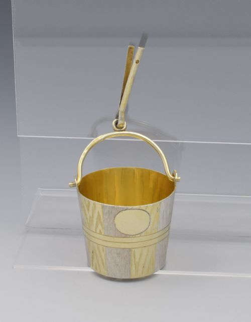 Fine Russian Silver & Parcel Gilt Bucket Tea Strainer C.1900