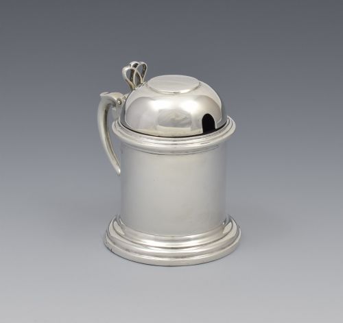 fig 1. 1930s Novelty Silver Beer Tankard Mustard Pot Richard Comyns
