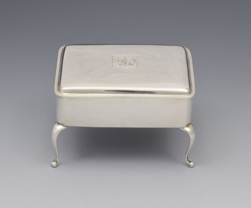 George V Silver Jewellery Casket / Dressing Table Box