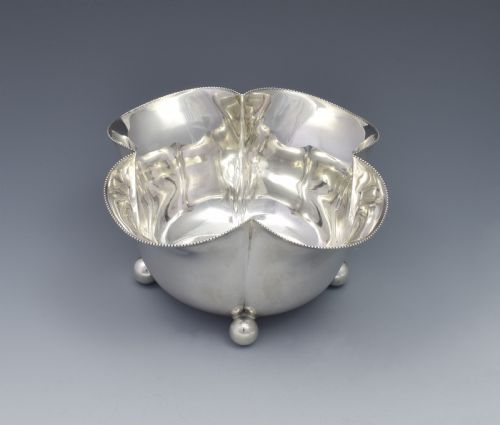 Victorian Silver Quatrefoil Lobed Bowl Sweetmeat Dish