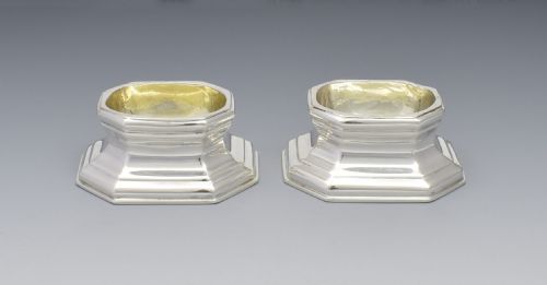 fig 1. Matched Pair Of Georgian Silver Trencher Salts 1769 & 1772