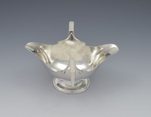 fig 1. Edwardian Silver Double Lipped Sauceboat Mappin & Webb