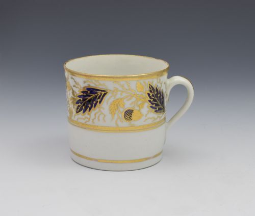 Georgian New Hall Porcelain Coffee Can Oak Leaves Acorns Pattern 524