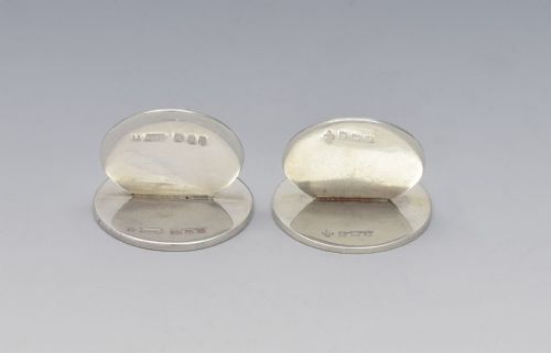 fig 1. Set 2 George V Silver Place-Card Menu Holders 