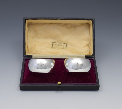 fig 1. Pair George V Silver Napkin Rings Hutton & Sons 1912