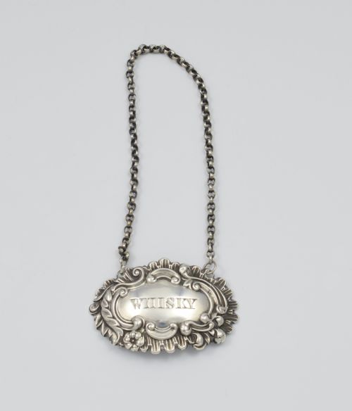 Early Victorian Silver Whisky Spirit Decanter Label George Unite 1843