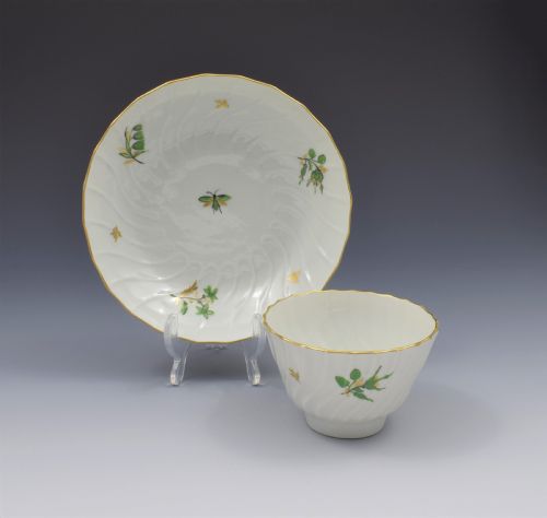 Flight & Barr Worcester Porcelain Spiral Fluted Tea Bowl & Saucer
