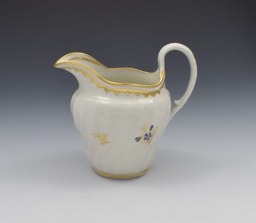 Flight Period Worcester Porcelain Waisted Cream Jug Cornflower Sprigs
