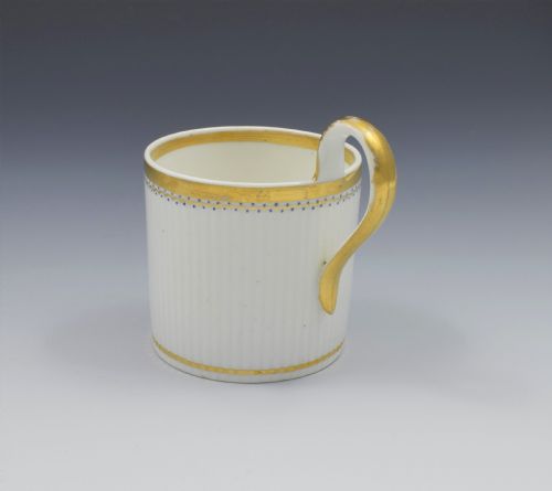 fig 1. Rare Derby Porcelain Paris Flute Coffee Can High Loop Handle c.1820