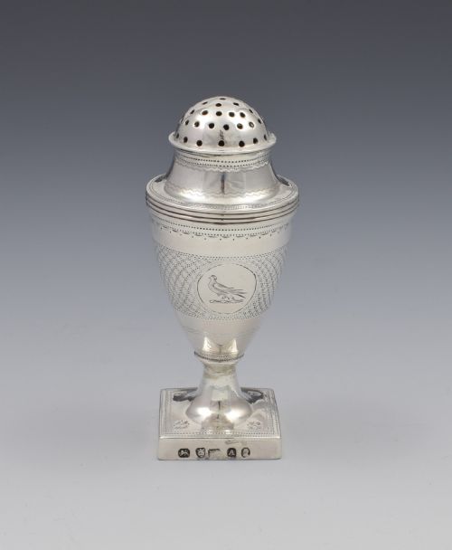 Georgian Silver Pepper Pot 1796 William Bottle & Jeremiah Wilsher