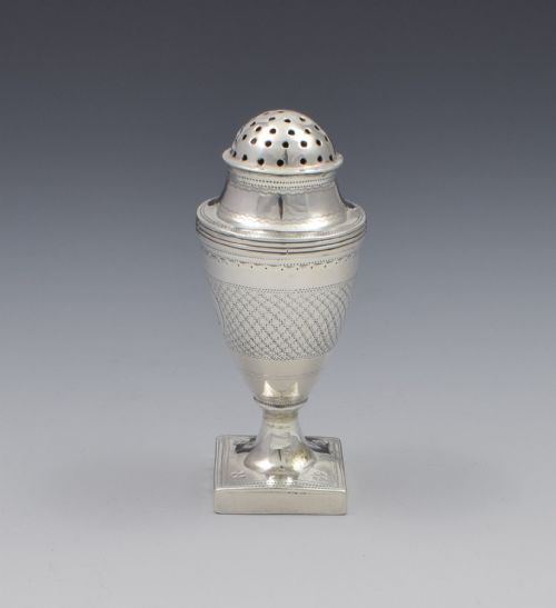 fig 1. Georgian Silver Pepper Pot 1796 William Bottle & Jeremiah Wilsher