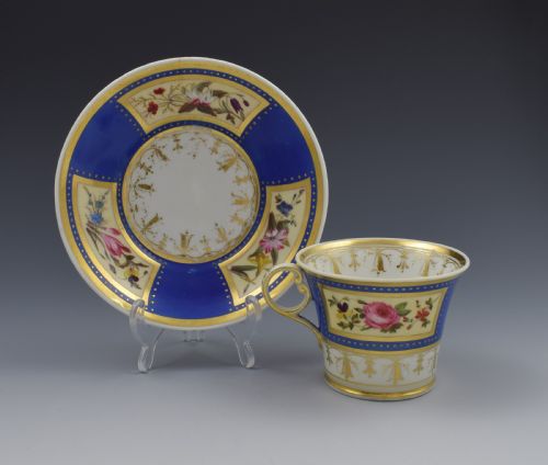 Chamberlain Worcester Baden Shape Coffee Cup & Saucer