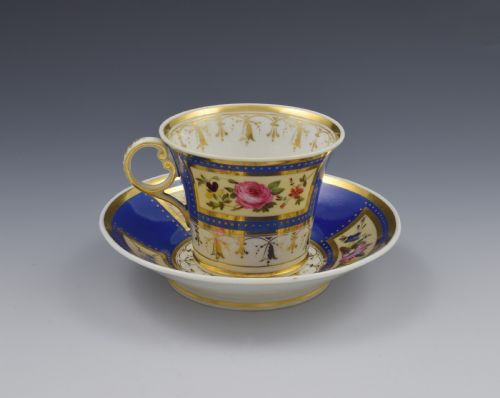 fig 1. Chamberlain Worcester Baden Shape Coffee Cup & Saucer