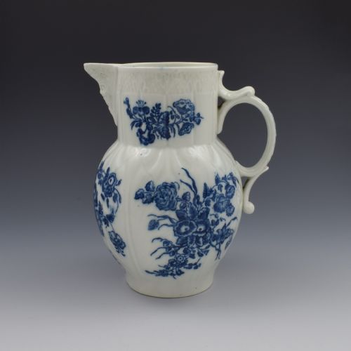 18th Century Caughley Porcelain the Bouquets Mask Jug C.1785