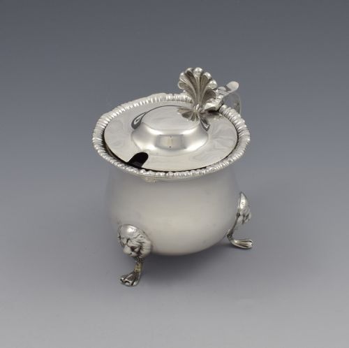 fig 1. Edwardian Silver Mustard Pot Sheffield J & J Maxfield